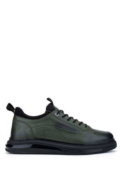 Tamer Tanca Men's Genuine Leather Khaki Analin Sneakers & Sports Shoes