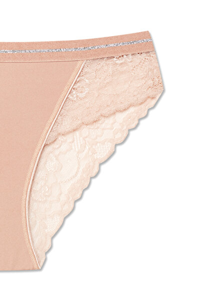 HNX Chiloți de damă din 3 bucăți din dantelă interlock cu sclipici în talie