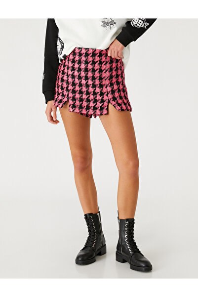 Koton Tüvit Şort Etek Mini Yırtmaçlı