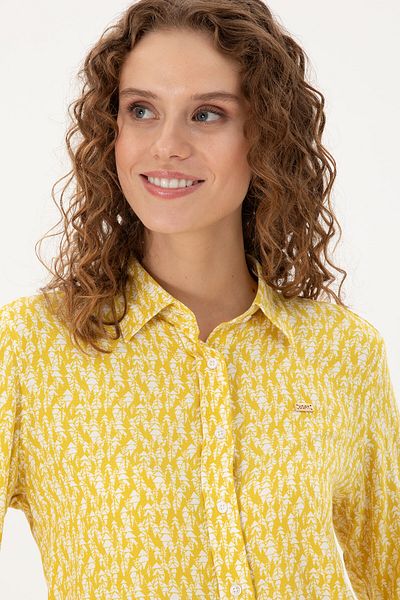U.S. Polo Assn. Cămașă galbenă cu mânecă lungă de damă 50291102 -VR094