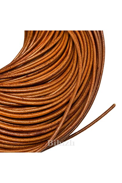 Bi hızlı Hakiki Deri Ip (5 Metre ) Antik Taba Renk