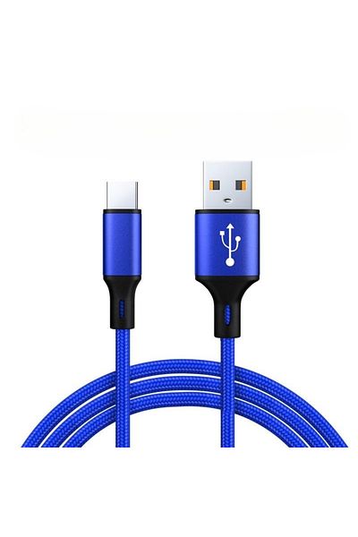 Choice كابل شحن سريع USB Type C بطول 2 متر باللون الأزرق 3a لهاتف Samsung Xiaomi Huawei USB-C شاحن من النوع C من Origin Mobil