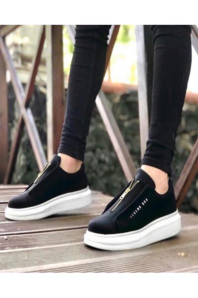 onexsports Men's Skin Leather Zippered Sneakers Orthopedic Seasonal Casual Shoes