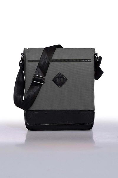Bagorama Orjın Unisex 11 Vertical Postman Cross Strap Shoulder Bag - Γκρι