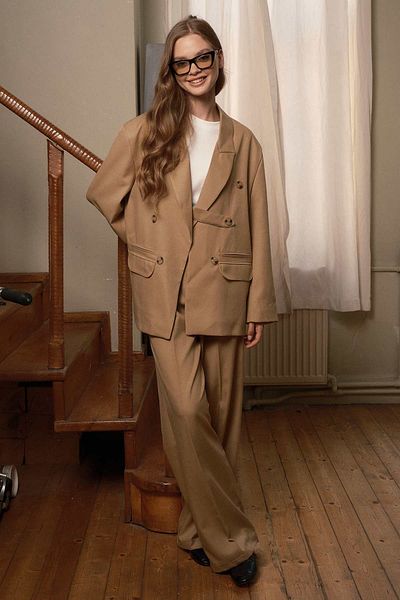 Hooopstore Jachetă premium Camel Blazer dublu