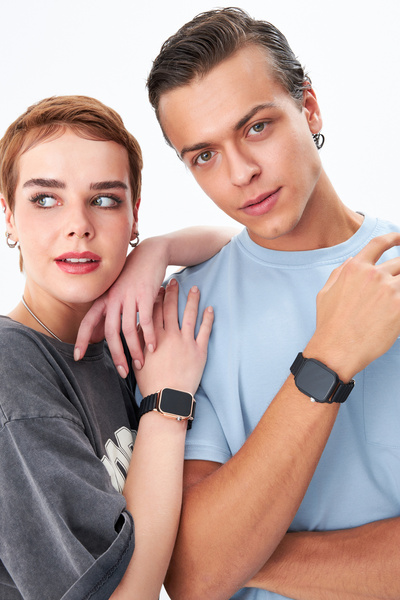 Aqua Di Polo 1987 Rose Gold Unisex Black Silicone Digital Led Wrist Watch Apwr 033304