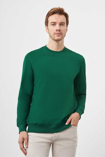 Morven Ανδρικό φούτερ με πράσινη λαιμόκοψη Dynamic Fit Relaxed Fit