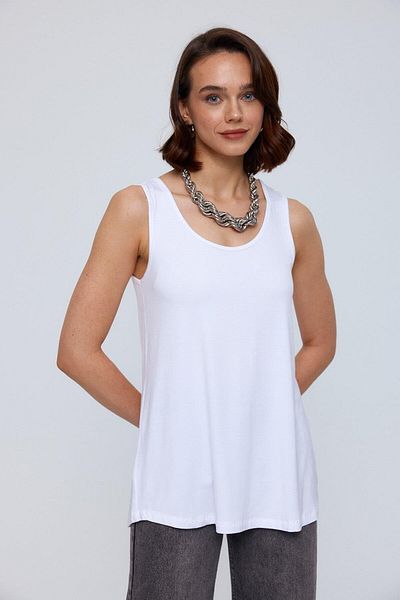 Tuba Butik Basic U-Neck White Women's Athlete