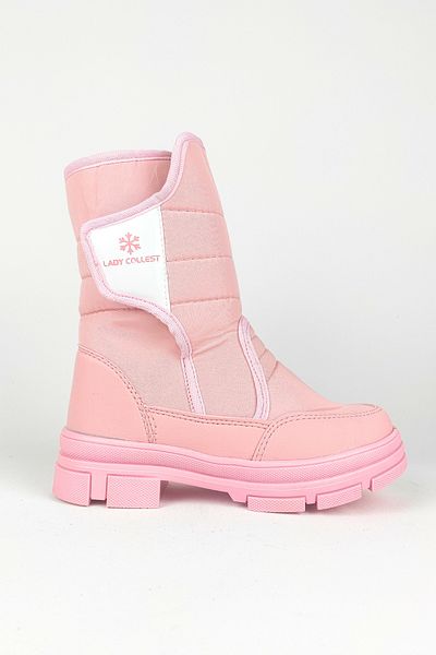 Zerenyus Daily Thermal Αντιολισθητική Σόλα Velcro Γυναικείες/Κοριτσίστικες ροζ μπότες χιονιού