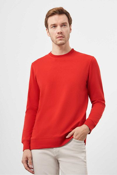 Morven Ανδρικό φούτερ με κόκκινη λαιμόκοψη Dynamic Fit Relaxed Fit