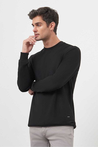 Morven Ανδρικό φούτερ με μαύρη λαιμόκοψη Dynamic Fit Relaxed Cut