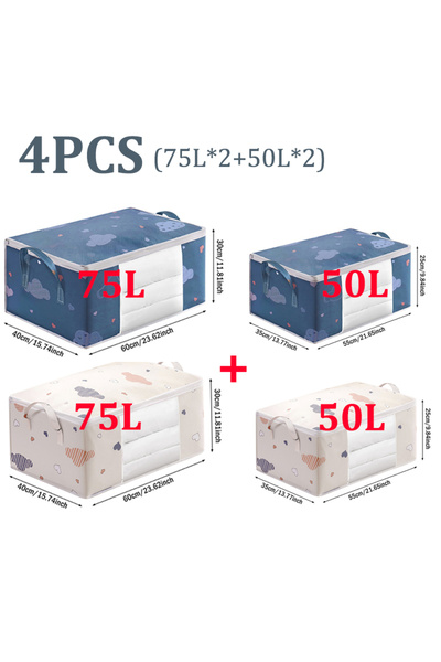 Choice1 حقيبة تخزين كبيرة السعة من 4 قطع لملابس اللحاف وأغطية السرير ومنظم خز...