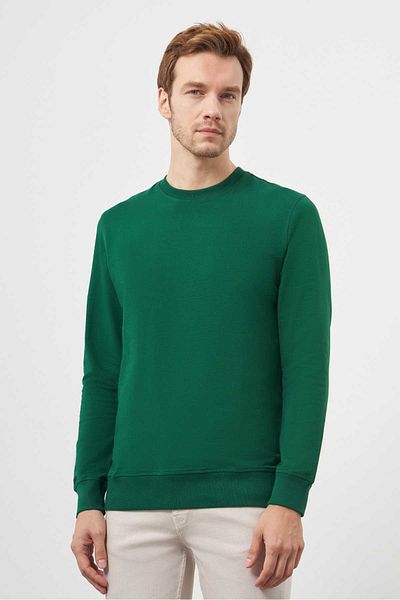 Morven Ανδρικό φούτερ με πράσινη λαιμόκοψη Dynamic Fit Relaxed Fit