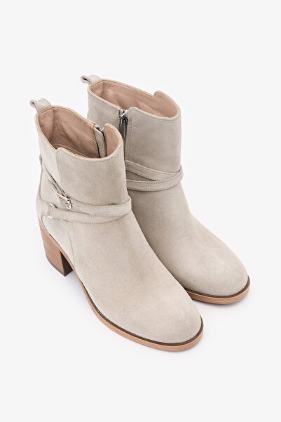 Louis Cardy Anais Beige Genuine Leather Women's Heeled Boots