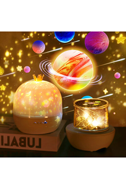 Choice ضوء إسقاط دوار على شكل تاج، ضوء ليلي مرصع بالنجوم على شكل تاج، ضوء أجواء عيد ميلاد، مكبر صوت بلوتوث، جهاز تحكم عن بعد.