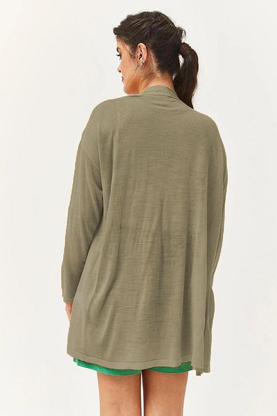 Ebsumu Khaki Thin Knitwear Women's Summer Cardigan and Pareo