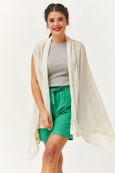 Ebsumu Women's Thin Knitwear Summer Sleeveless Stone Cardigan & Pareo