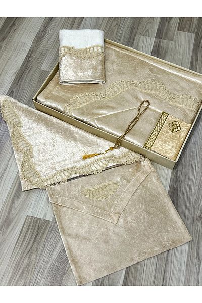 AYHANHOME 6 τεμάχια Velvet French Laced Dowry Bundle Boxed Prayer Mat Team Σετ γαμπρού νύφης