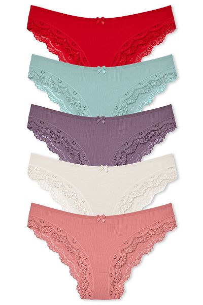 HNX Pachet de 5 chiloți pentru femei Camisole Slip