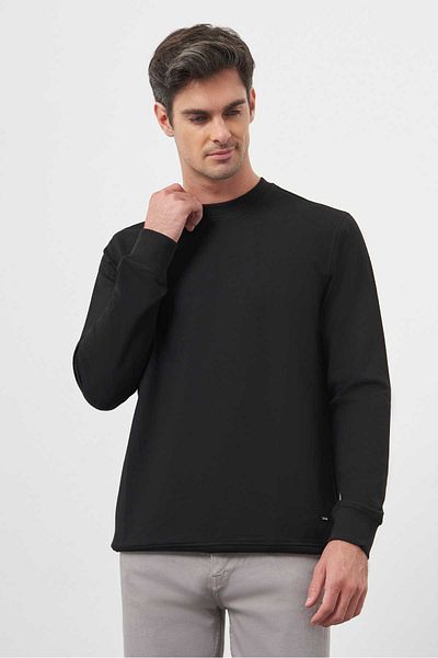 Morven Ανδρικό φούτερ με μαύρη λαιμόκοψη Dynamic Fit Relaxed Cut