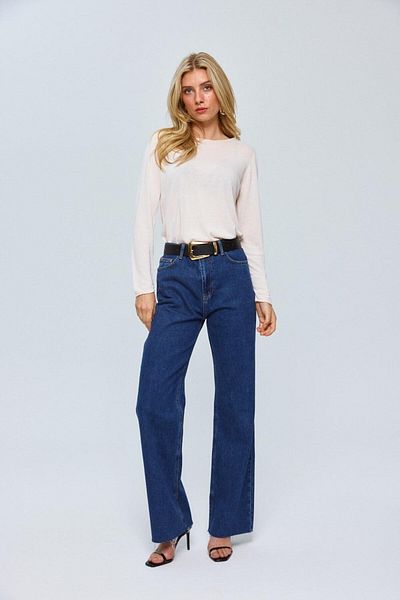 Tuba Butik Women's Blouse - Thin Knitwear, Cream Color
