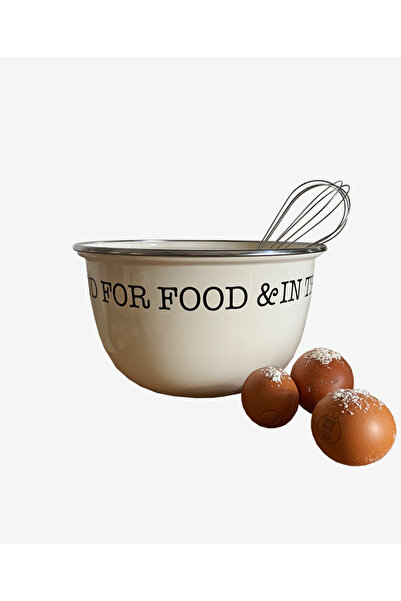 did homeware Mood Krem Emaye Karıştırma Kabı Kasesi Buz Kovası
