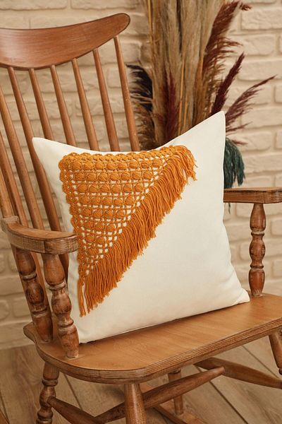Aisha's Design 45X45 cm Lace Detailed Throw Pillow Cover - K-411
