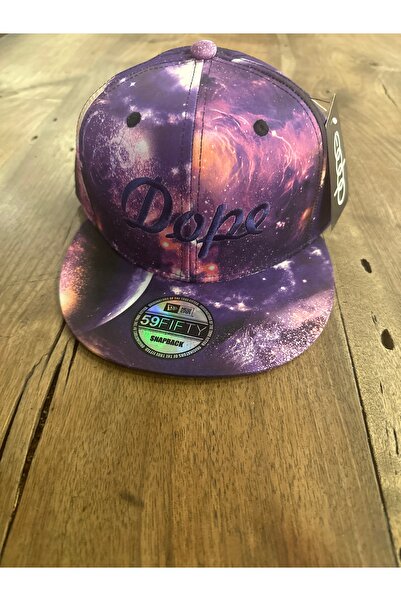 Vagon Dope nakışlı mor renkli hiphop basket cap şapka