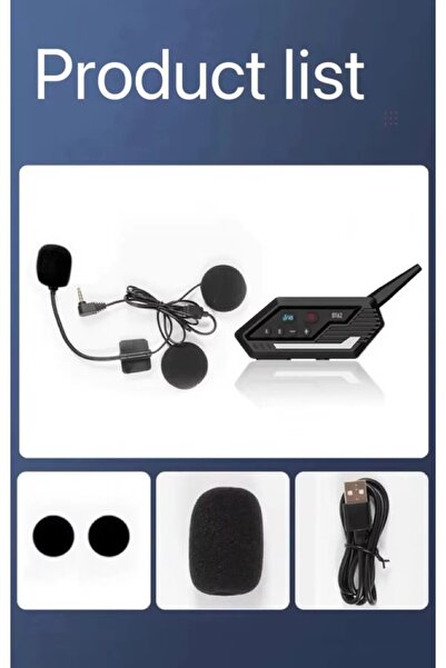 Vothoon Bt62 Motosiklet Kask Kulaklığı Bluetooth Intercom 2 Intercom Bağlantılı