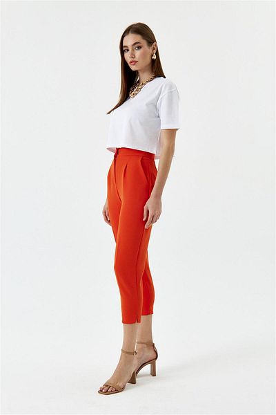 Tuba Butik Γυναικείο παντελόνι Brick Color Carrot Fit