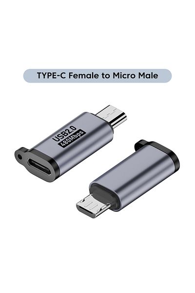 Crouch Micro USB To Type C Adapter Mini USB To USB C 480Mbps Fast Data Charging Connector USBC To Lightn...