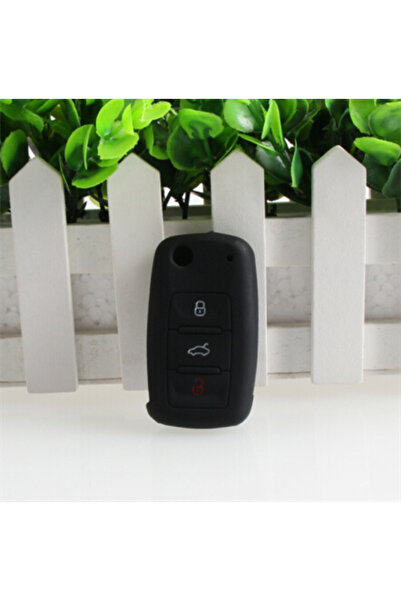 Choice غطاء مفتاح سيارة من السيليكون الأسود لسيارات فولكس فاجن بولو، باسات B5...