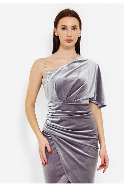 Favori Tekstil Stone DeTailed Right Shoulder Evening Dress