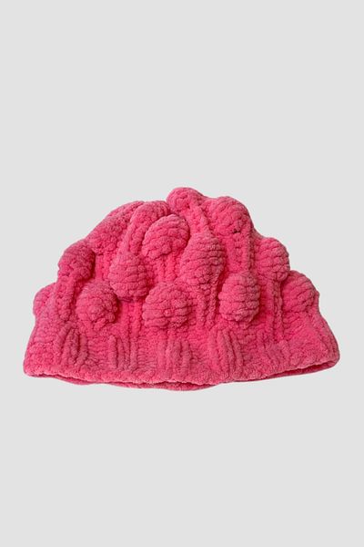 Uretti Tuğba 9352 - Pink Velvet String Beret - Handmade