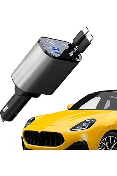 BAUWELT USB C TypeC Apple Araç Şarj Aleti,4'ü 1 Arada Hızlı Şarj Araç Güç Adaptörü | 66W Araç USB Şarj Cihaz