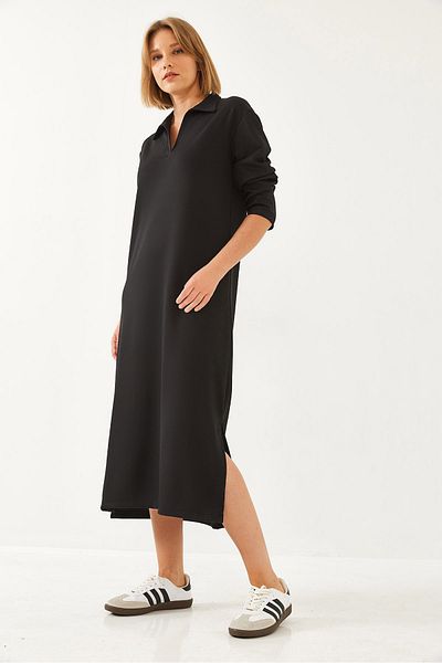 Bianco Lucci Γυναικείο υφασμάτινο φόρεμα Polo Neck Modal 60351087