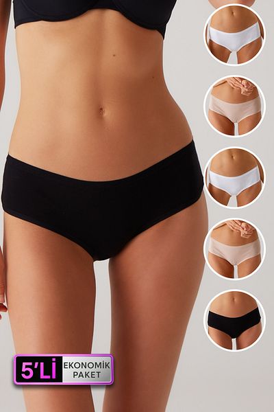 Pierre Cardin Γυναικεία Μαύρο-άσπρο-μαύρισμα 2150 Basic Brief Πακέτο 5 Εσωρούχων