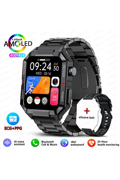 Choice Black steel EGC+PPG GPS Sports Fitness Tracker Smartwatch Men 1.99 Inc...