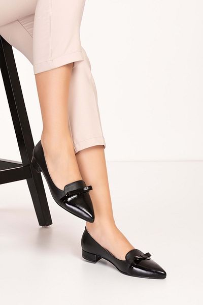 Gondol Genuine Leather Bow Detailed Low Heel Shoes Ast.8429