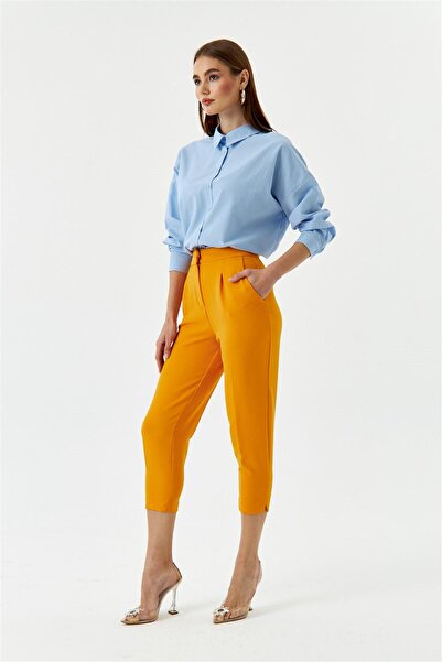 Tuba Butik Carrot Fit Orange Women's Trousers