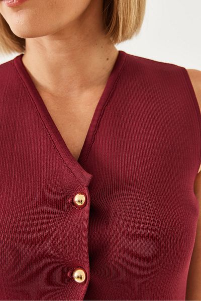 Bianco Lucci Women's Two-Button Knitwear Vest 241010 60251931