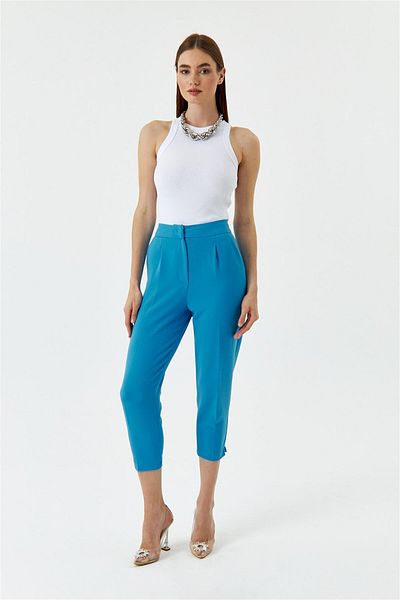 Tuba Butik Pantaloni de damă Carrot Fit Blue