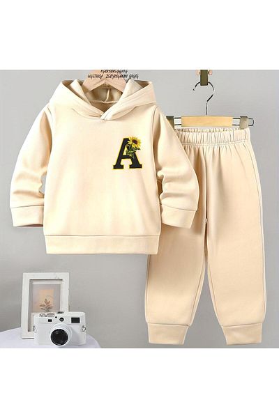 BENROMA Unisex Παιδική φόρμα γυμναστικής - Letter A Printed, Oversize Fit