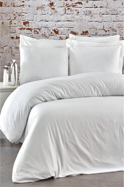 Ender Home Single Satin Duvet Cover Set Plain Cotton Home Hotel Set Boxed