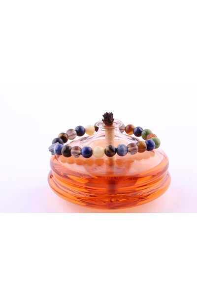 OSMANLI DOĞAL TAŞ Öğrenci Bilekliği - Kehribar - Yeşim - Lapis - Kalsit - Dumanlı Kuvars - Kaplan Gözü - Sodalit -8 Mm