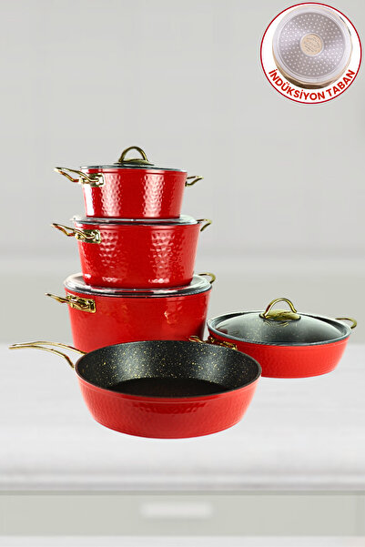 Evren 9 Parça Dövme Seri İndüksiyon Tabanlı Non-Stick Tencere Seti