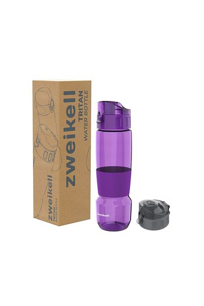 zweikell لافندر Bpa Free 650ml Pivot Switch - زجاجة مياه تريتان غير قابلة للكسر وغطاء احتياطي