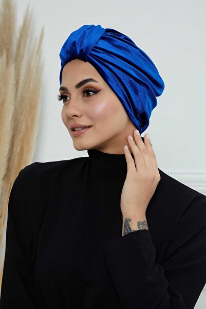 Aisha's Design Velvet Bonnet with Front Belt Detail, B-68K, Saks