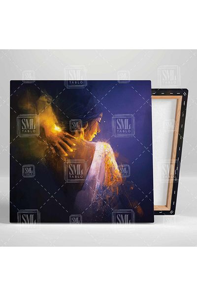 SML TABLO Model digital reflectorizant de lumină galbenă Desen Decor Pictură pătrată pe pânză