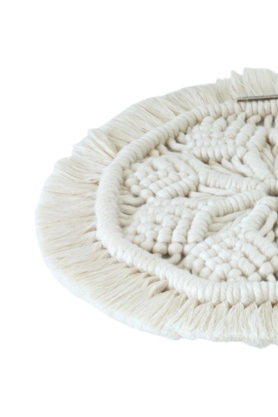 My Royal Macromes 2'li Set Makrome Kar Tanesi Bardak & Mum Altlığı, Dekoratif Çay-fincan-kupa Altlığı, Nihale (23cm)